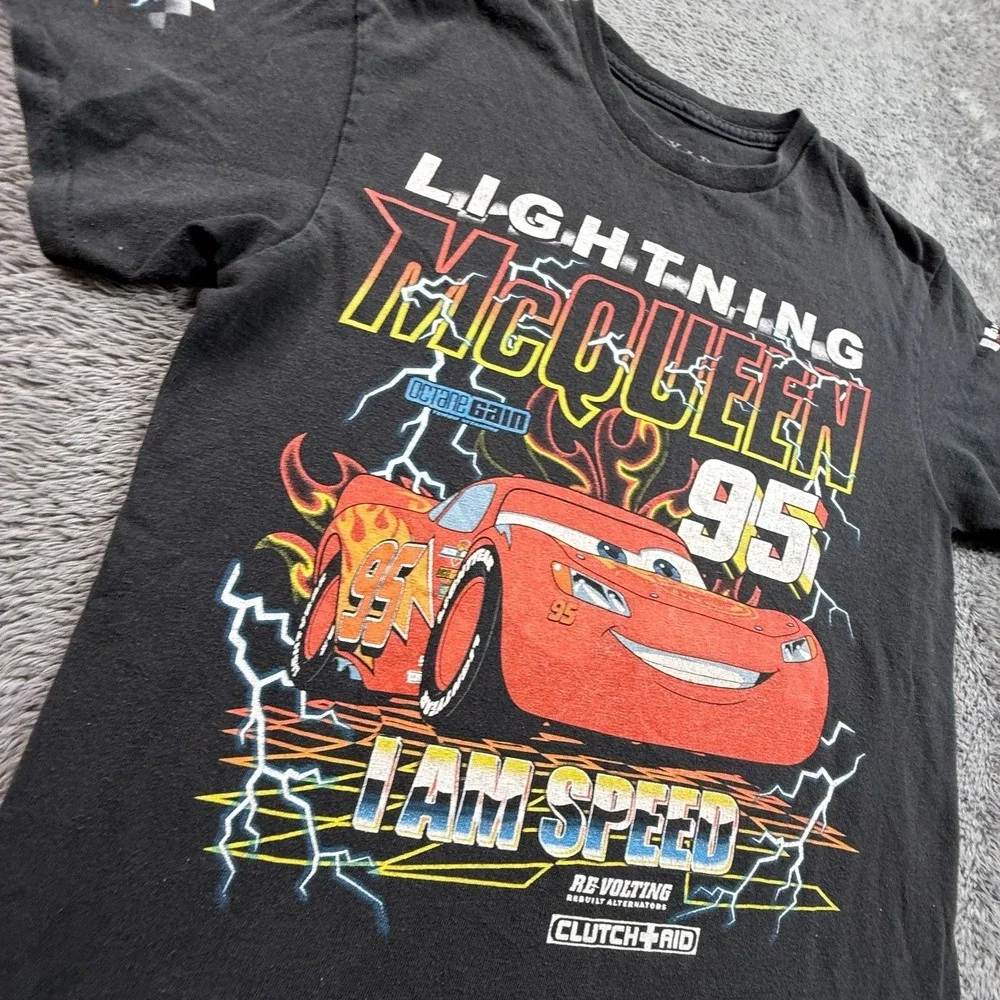 Disney Pixar Cars Lightning McQueen I Am Speed Graphic T-Shirt Black S - Picture 3 of 5